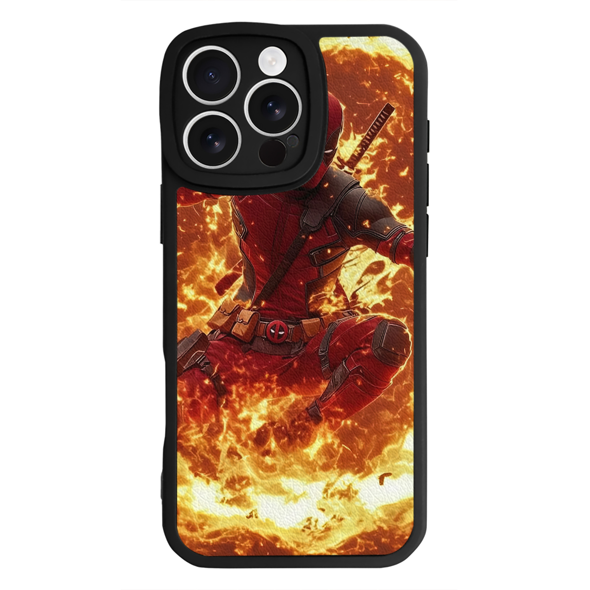 （画像用） Deadpool デッドプール 【iPhone 16シリーズ対応】シリコンスマホケース（レザー調） 材質：シリコン